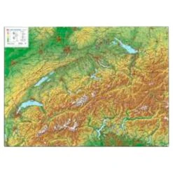SCHWEIZ RELIEFKARTE 57X77CM OHNE RAHMEN - Karte