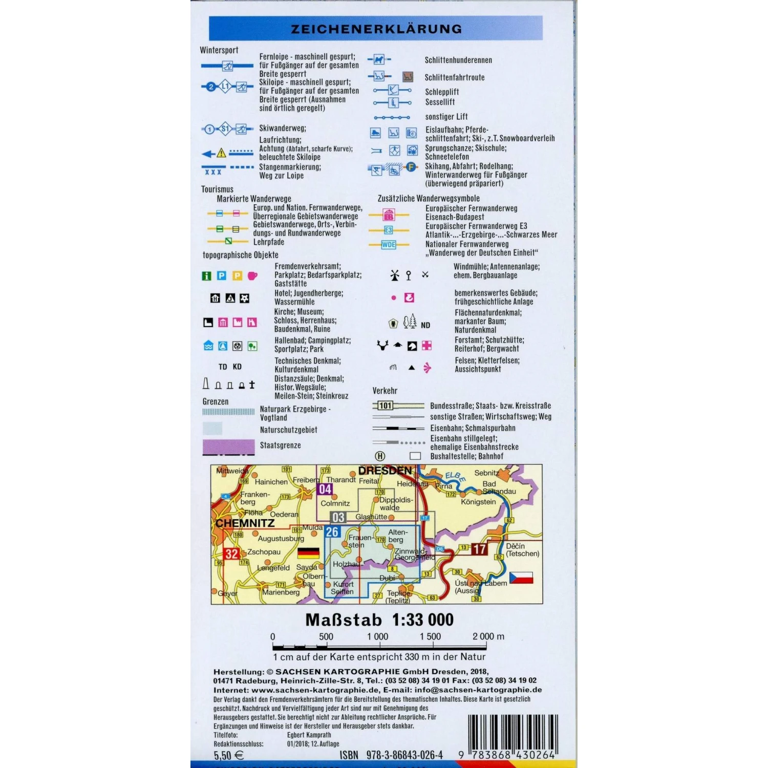 Wintersportkarte Skiregion Osterzgebirge 1:33 000 - Winterwanderkarte 4 Wintersportkarte Skiregion Osterzgebirge 1:33 000 - Winterwanderkarte – Bild 2