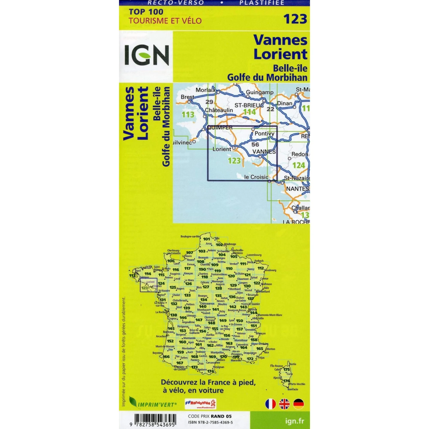 IGN 1:100 000 Vannes Lorient - Straßenkarte 4 IGN 1:100 000 Vannes Lorient - Straßenkarte – Bild 2