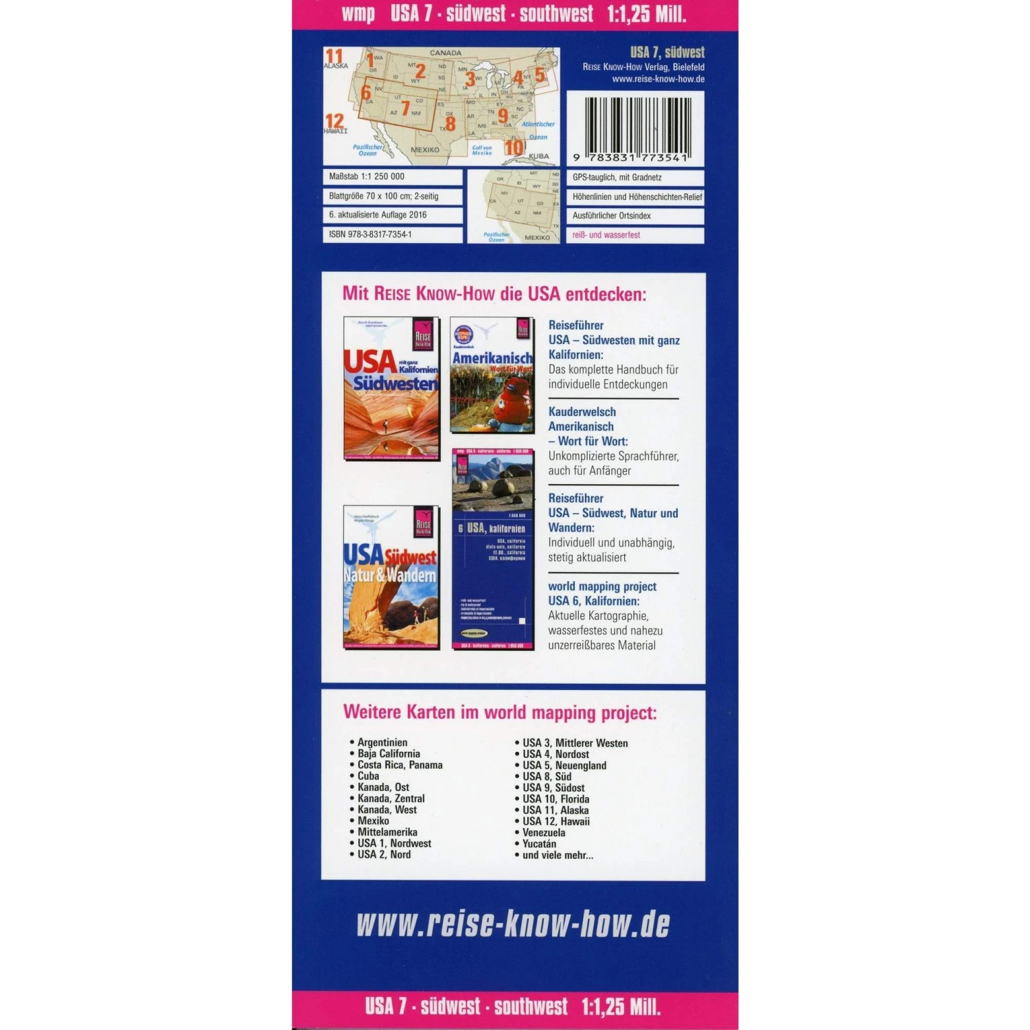 Reise Know-How Landkarte USA 07, Südwest (1:1.250.000) : Arizona, Colorado, Nevada, Utah, New Mexico - Straßenkarte 4 Reise Know-How Landkarte USA 07, Südwest (1:1.250.000) : Arizona, Colorado, Nevada, Utah, New Mexico - Straßenkarte – Bild 2