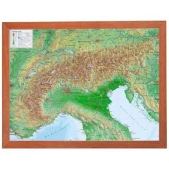 Relief Alpen 1:2.4MIO Mit Holzrahmen - Karte