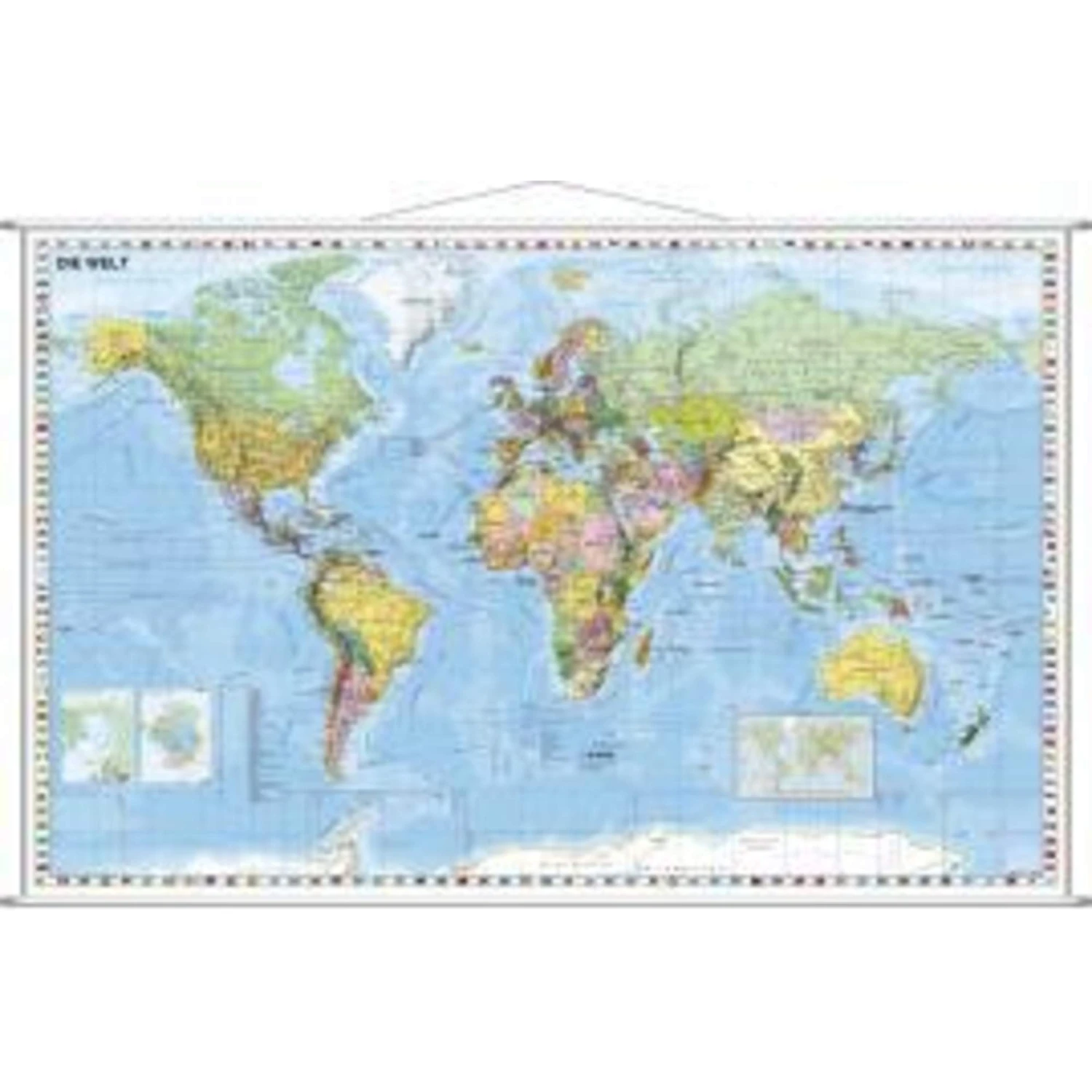Weltkarte Deutsch Kleinformat. Wandkarte Mit Metallleiste - Poster 3 Weltkarte Deutsch Kleinformat. Wandkarte Mit Metallleiste - Poster