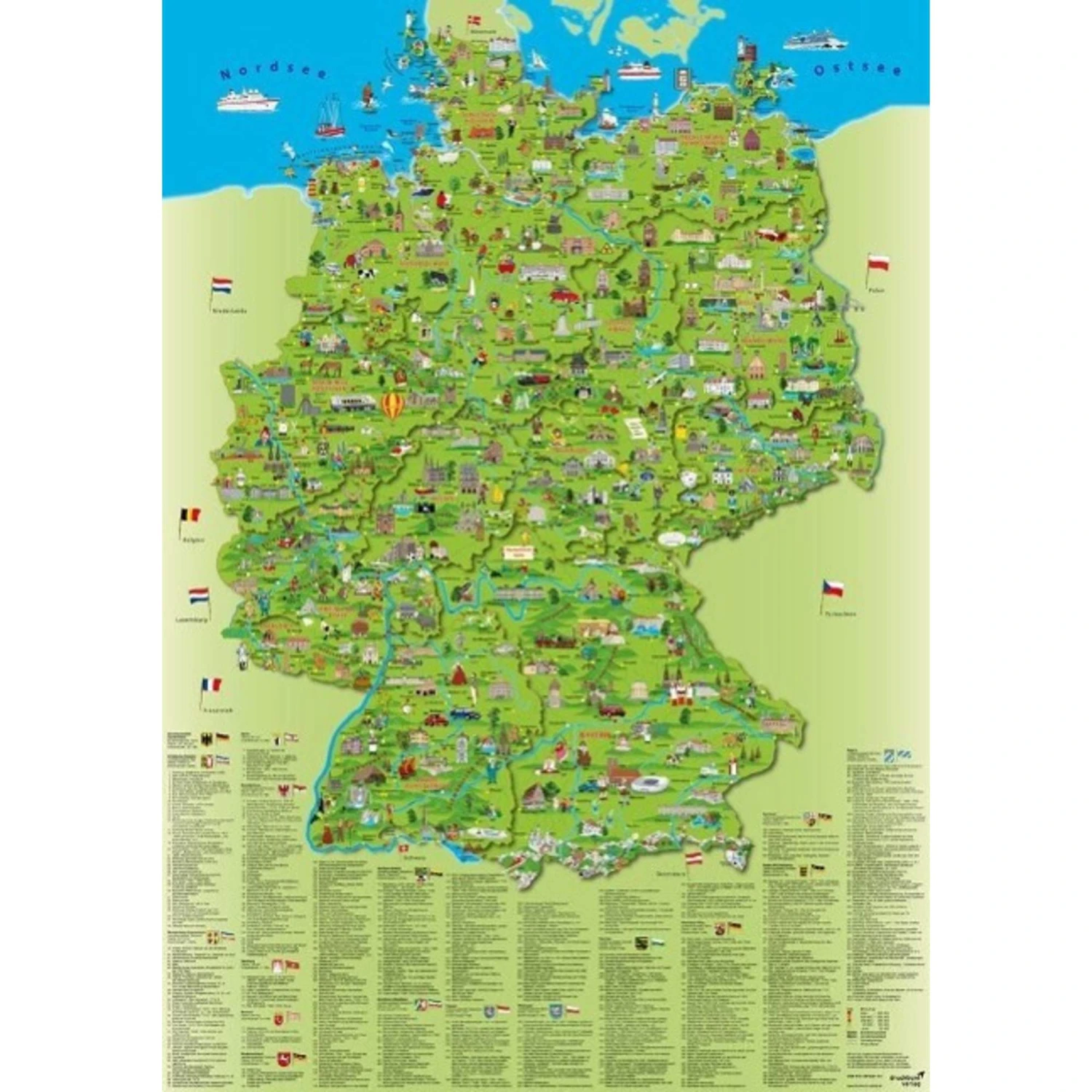 KINDER DEUTSCHLANDKARTE POSTER 3 KINDER DEUTSCHLANDKARTE POSTER