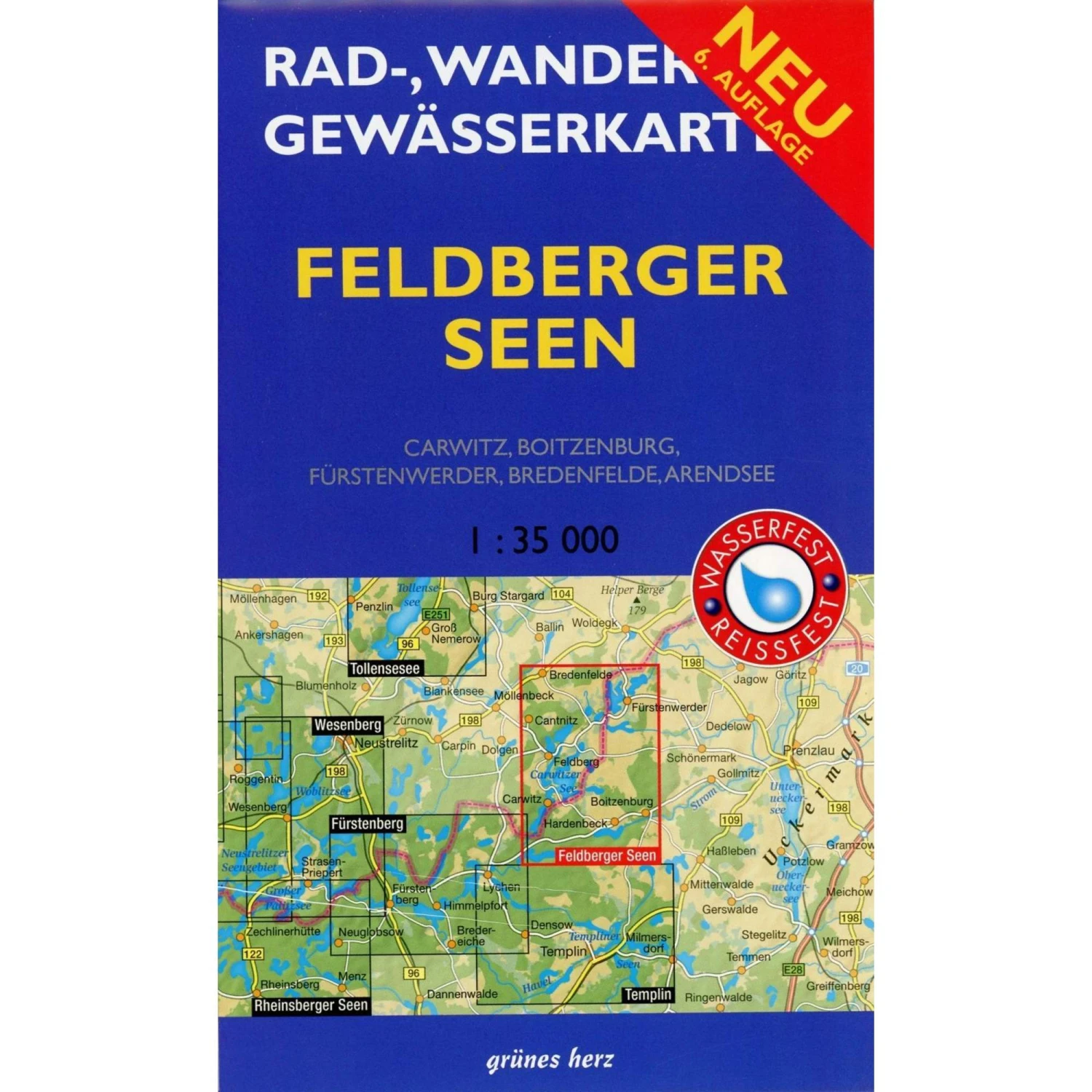 Feldberger Seen 1 : 35 000 Rad-, Wander- Und Gewässerkarte - Fahrradkarte