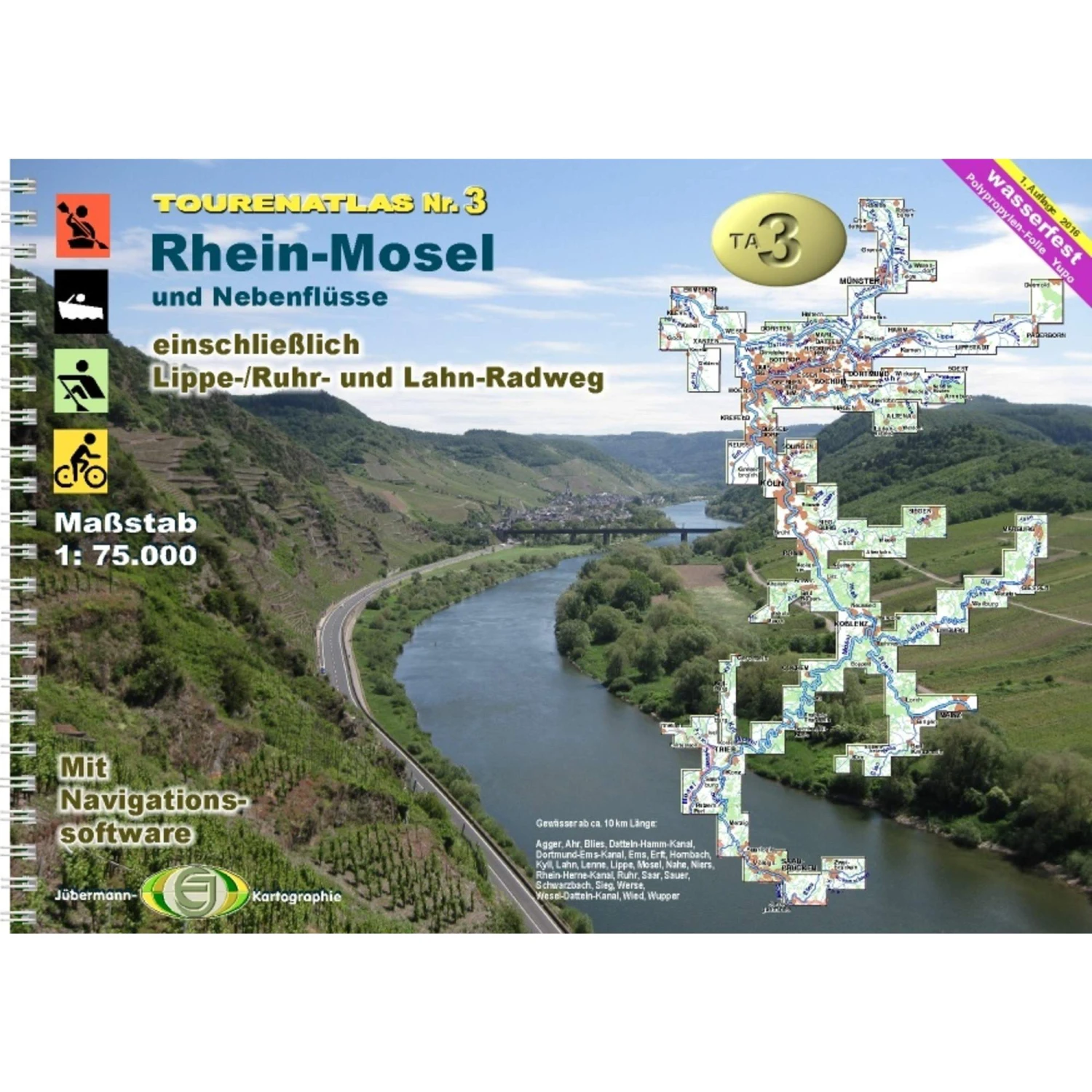 TOURENATLAS TA3 WASSERWANDERN 03 RHEIN-MOSEL - Wasserkarte 3 TOURENATLAS TA3 WASSERWANDERN 03 RHEIN-MOSEL - Wasserkarte