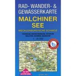 Rad-, Wander- Und Gewässerkarte Malchiner See, Mecklenburgische Schweiz 1:35.000 - Fahrradkarte