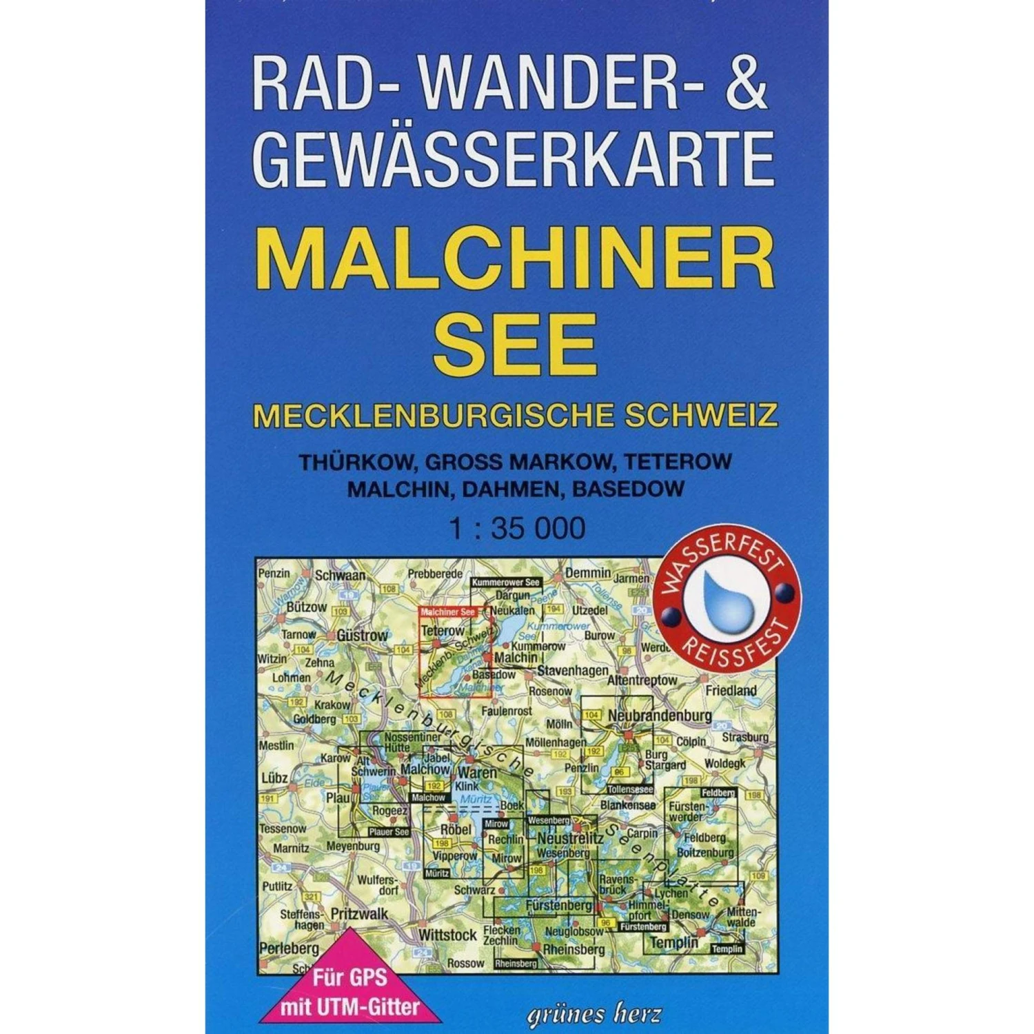 Rad-, Wander- Und Gewässerkarte Malchiner See, Mecklenburgische Schweiz 1:35.000 - Fahrradkarte 3 Rad-, Wander- Und Gewässerkarte Malchiner See, Mecklenburgische Schweiz 1:35.000 - Fahrradkarte