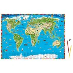 ERLEBNISKARTE ILLUSTRIERTE WELTKARTE SCH