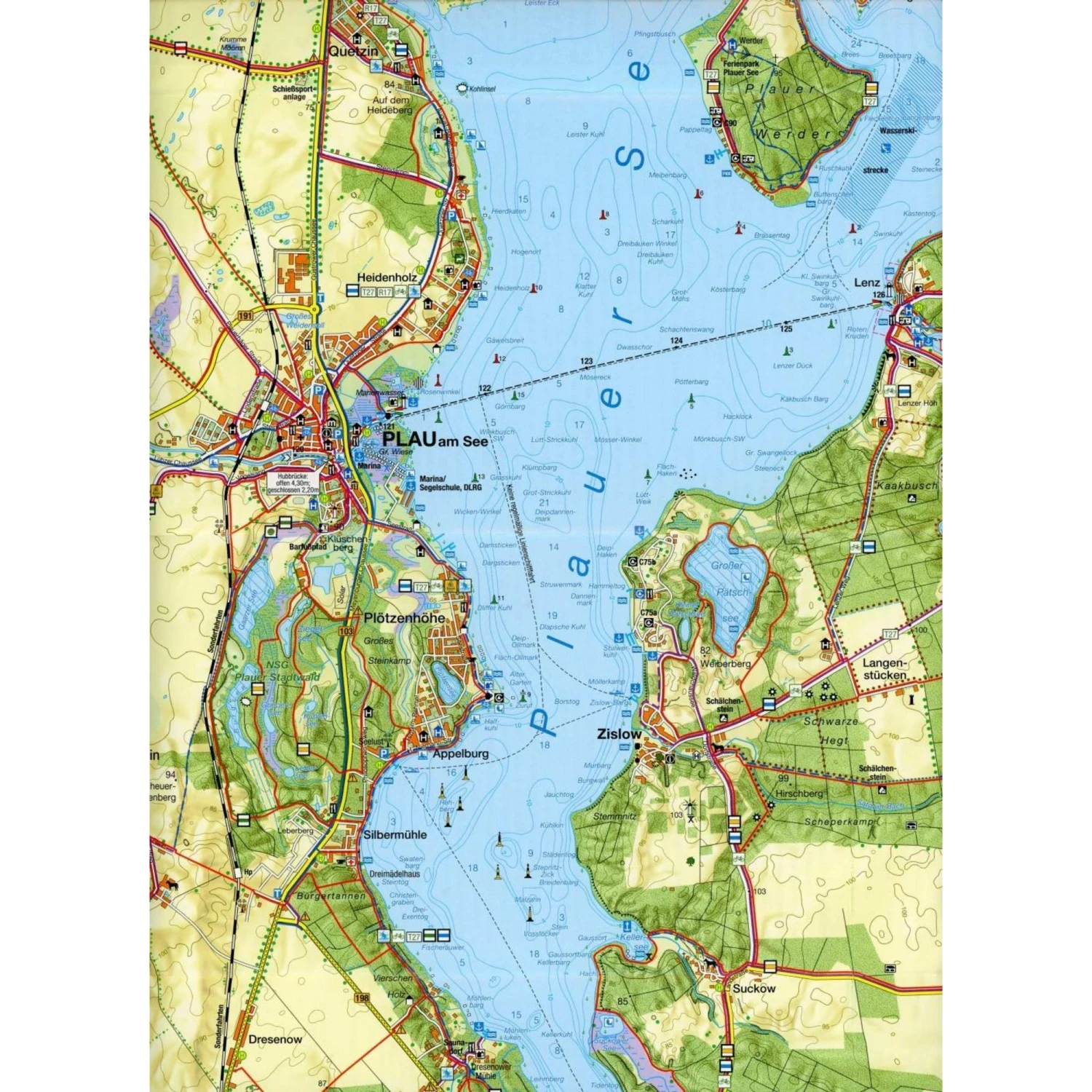 Rad-, Wander- Und Gewässerkarte Plauer See - Fahrradkarte 4 Rad-, Wander- Und Gewässerkarte Plauer See - Fahrradkarte – Bild 2