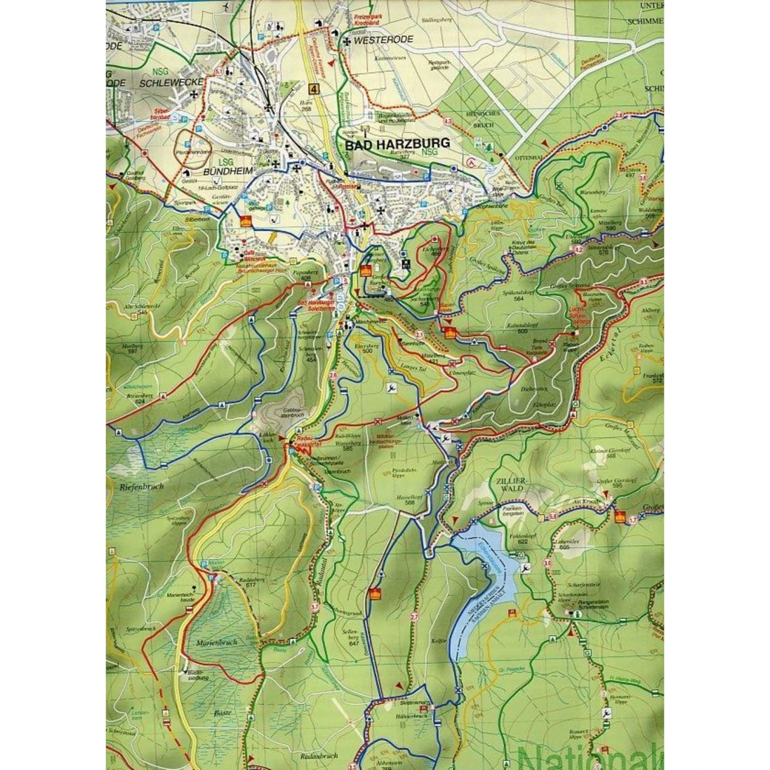 Große Wanderkarte-, Ski- Und Radwanderkarte Nationalpark Harz 1 : 35 000 - Wanderkarte – Bild 3
