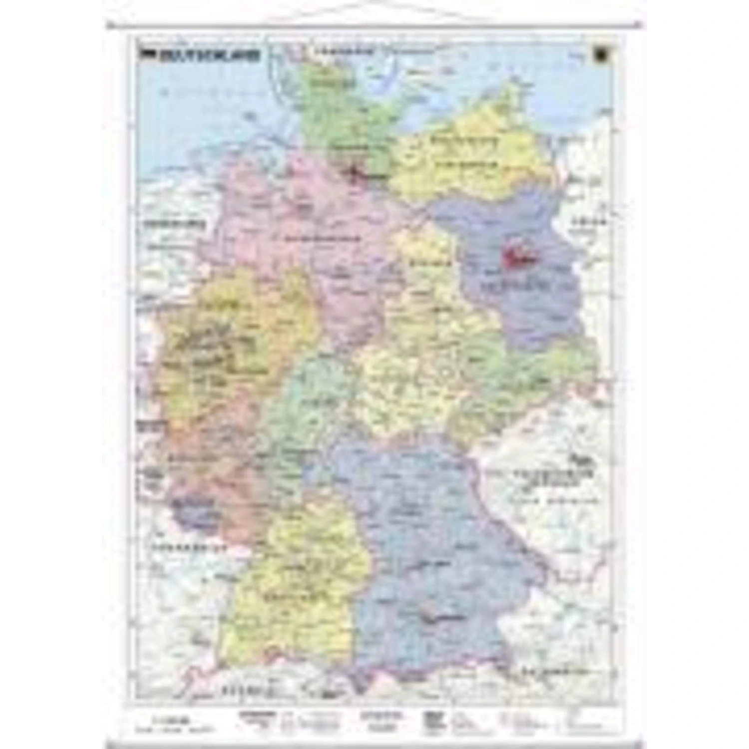 Deutschland, Politisch 1 : 1 000 000. Wandkarte Kleinformat Mit Metallstäben - Poster 3 Deutschland, Politisch 1 : 1 000 000. Wandkarte Kleinformat Mit Metallstäben - Poster