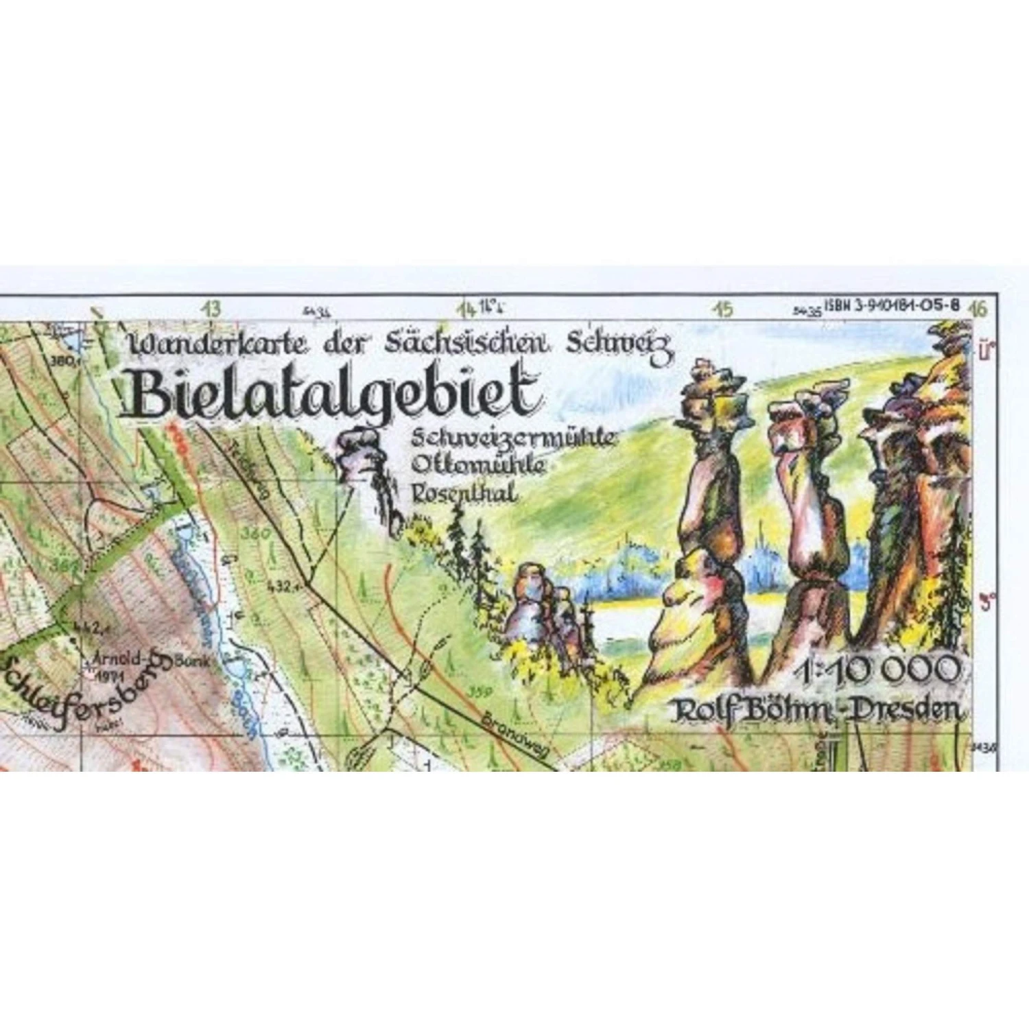 Bielatalgebiet 1 : 10 000 - Wanderkarte 3 Bielatalgebiet 1 : 10 000 - Wanderkarte
