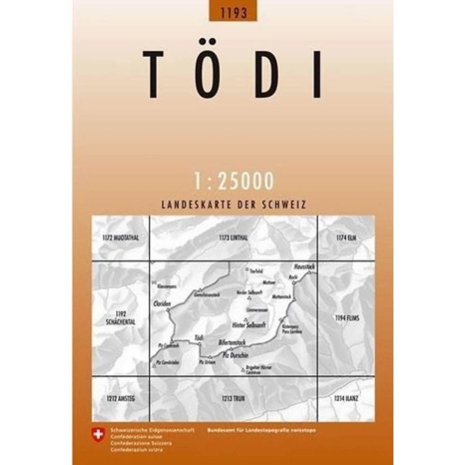 Swisstopo 1 : 25 000 Tödi - Wanderkarte 3 Swisstopo 1 : 25 000 Tödi - Wanderkarte