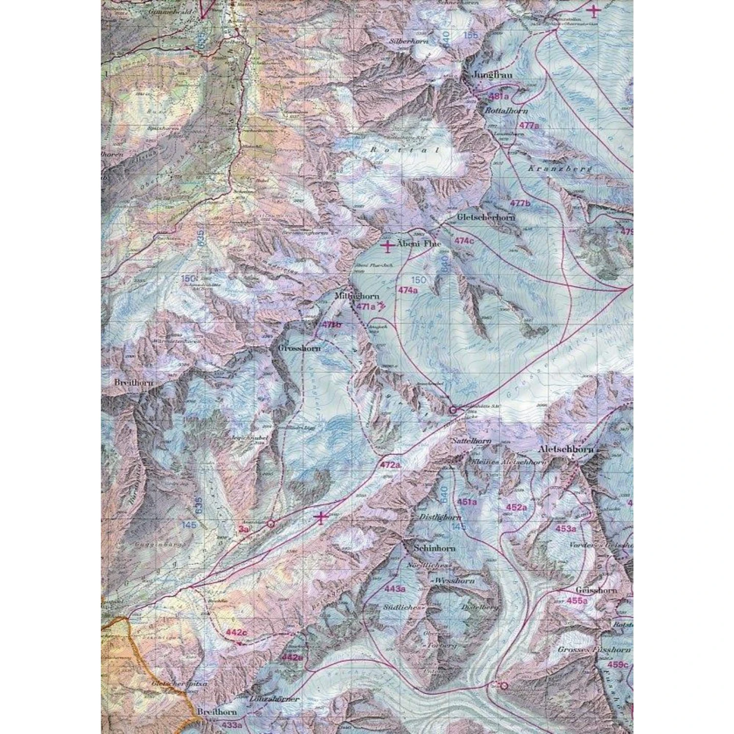 Swisstopo 1 : 50 000 Jungfrau Skitourenkarte - Wanderkarte 5 Swisstopo 1 : 50 000 Jungfrau Skitourenkarte - Wanderkarte – Bild 3