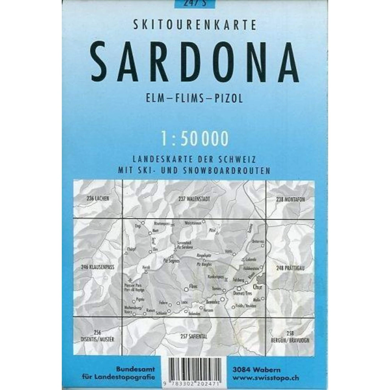 Swisstopo 1 : 50 000 Sardona Schneeschuh- Und Skitourenkarte - Wanderkarte 4 Swisstopo 1 : 50 000 Sardona Schneeschuh- Und Skitourenkarte - Wanderkarte – Bild 2