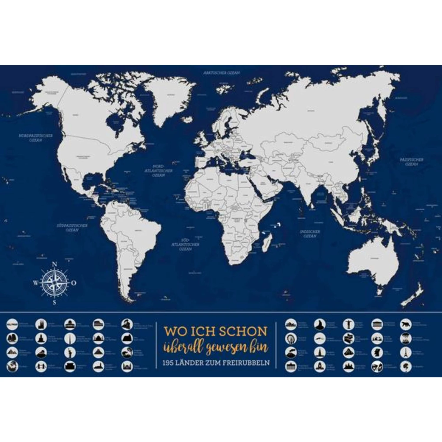 WO ICH SCHON ÜBERALL GEWESEN BIN - Weltkarte 3 WO ICH SCHON ÜBERALL GEWESEN BIN - Weltkarte