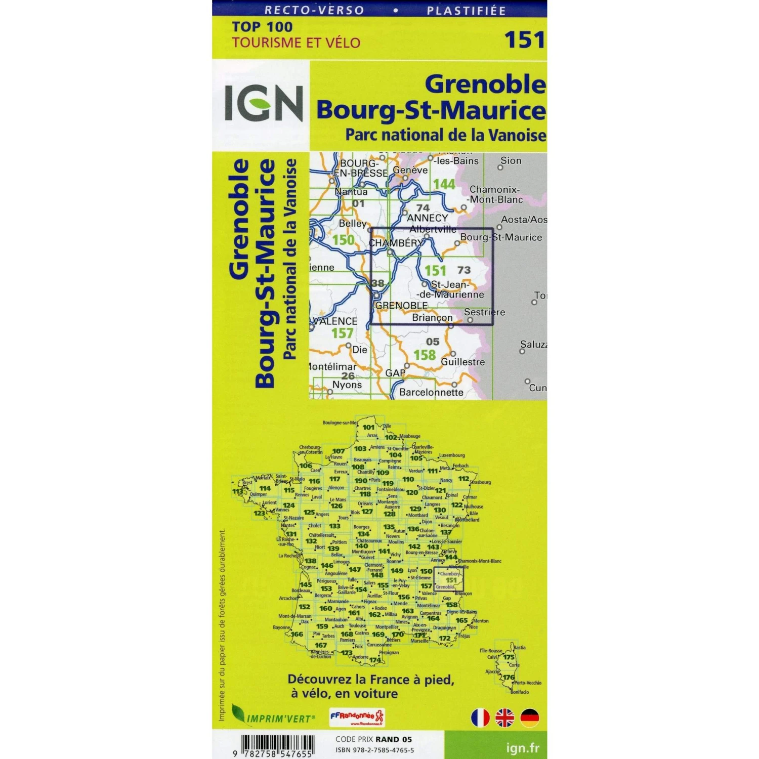 Grenoble Bourg-Saint-Maurice 1:100 000 - Wanderkarte 4 Grenoble Bourg-Saint-Maurice 1:100 000 - Wanderkarte – Bild 2