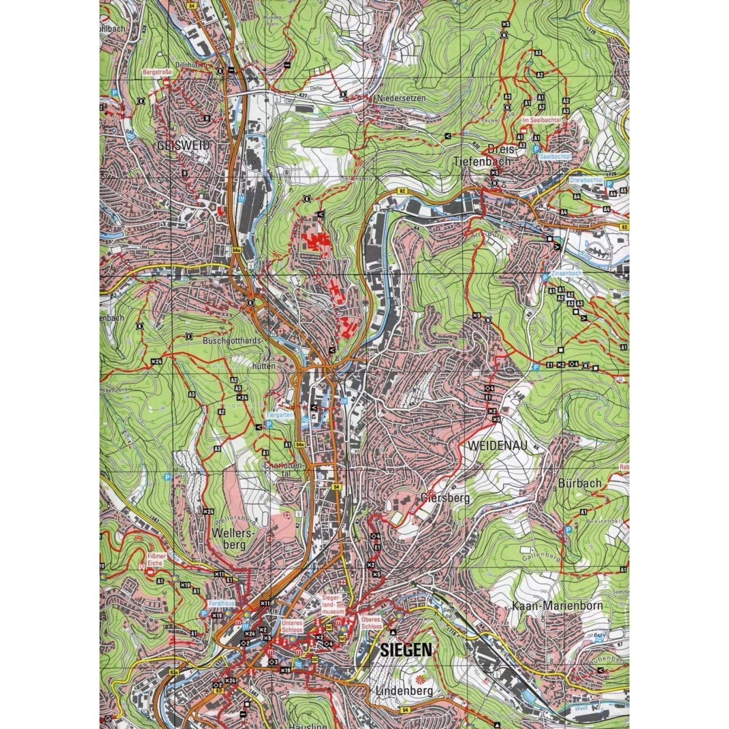 Nordrhein-Westfalen Wanderkarte 58. Netphen, Siegen, Freudenberg, Betzdorf 1 : 25.000 - Wanderkarte 4 Nordrhein-Westfalen Wanderkarte 58. Netphen, Siegen, Freudenberg, Betzdorf 1 : 25.000 - Wanderkarte – Bild 2