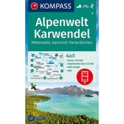 KOMPASS WANDERKARTE ALPENWELT KARWENDEL MITTENWALD
