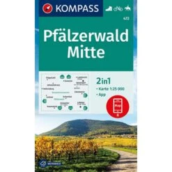 KOMPASS WANDERKARTE PFÄLZERWALD MITTE 1:25 000