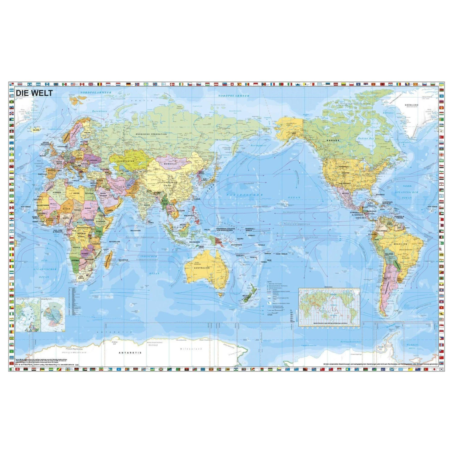 WELTKARTE PAZIFIKSTÄNDISCH POLITISCH - Weltkarte 3 WELTKARTE PAZIFIKSTÄNDISCH POLITISCH - Weltkarte
