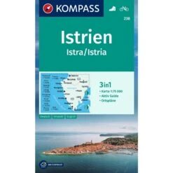 KOMPASS WANDERKARTE ISTRIEN, ISTRA, ISTRIA 1:75 000