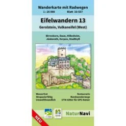 EIFELWANDERN 13 - GEROLSTEIN, VULKANEIFEL (WEST) - Wanderkarte
