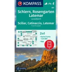 KOMPASS WANDERKARTE 651 SCHLERN, ROSENGARTEN, SCILIAR