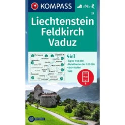 KOMPASS WANDERKARTE 21 LIECHTENSTEIN, FELDKIRCH, VADUZ