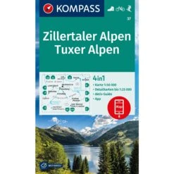 KOMPASS WANDERKARTE 37 ZILLERTALER ALPEN, TUXER ALPEN