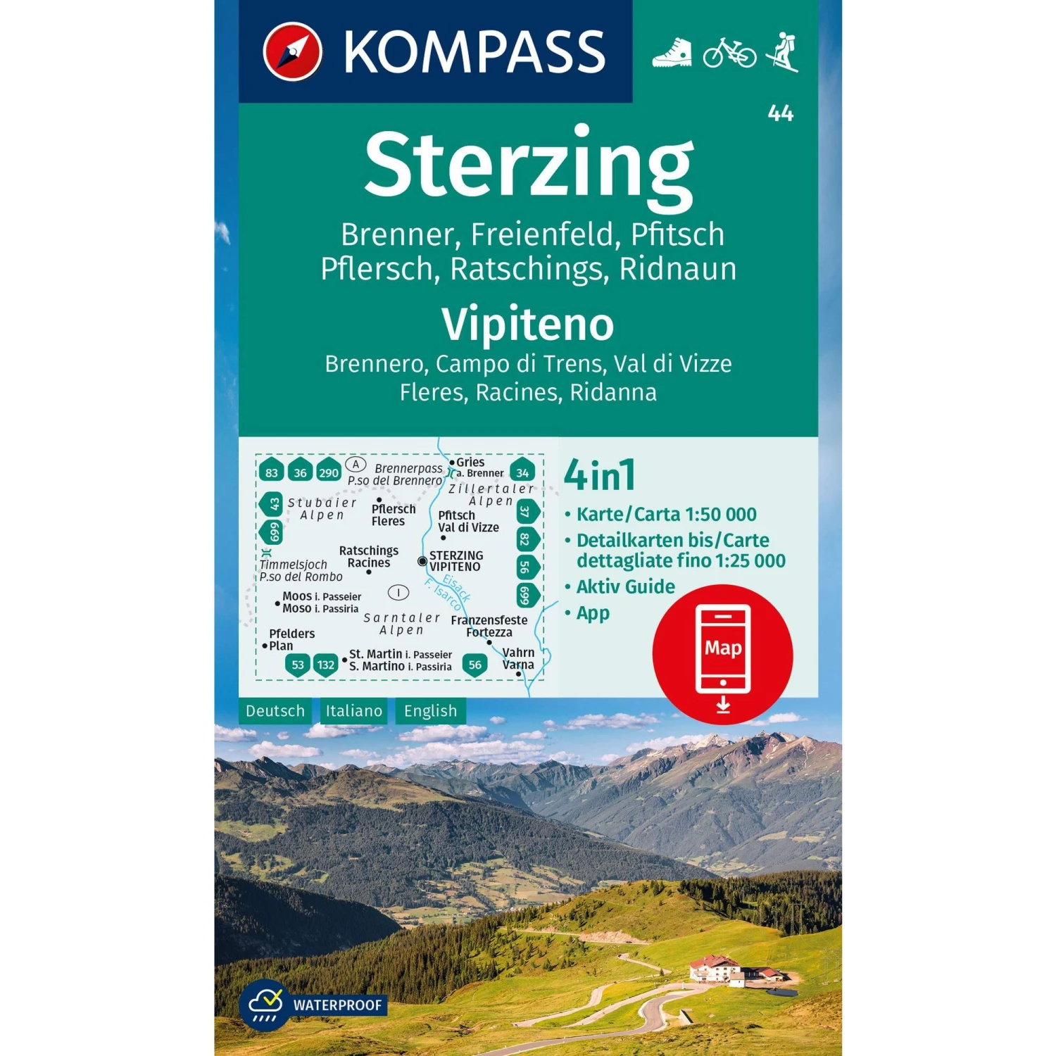 KOMPASS WANDERKARTE 44 STERZING/RATSCHINGS/RIDNAUN/PFITSCH 3 KOMPASS WANDERKARTE 44 STERZING/RATSCHINGS/RIDNAUN/PFITSCH