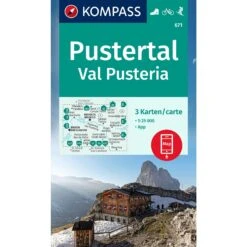 KOMPASS WANDERKARTE 671 PUSTERTAL, VAL PUSTERIA 1:50000