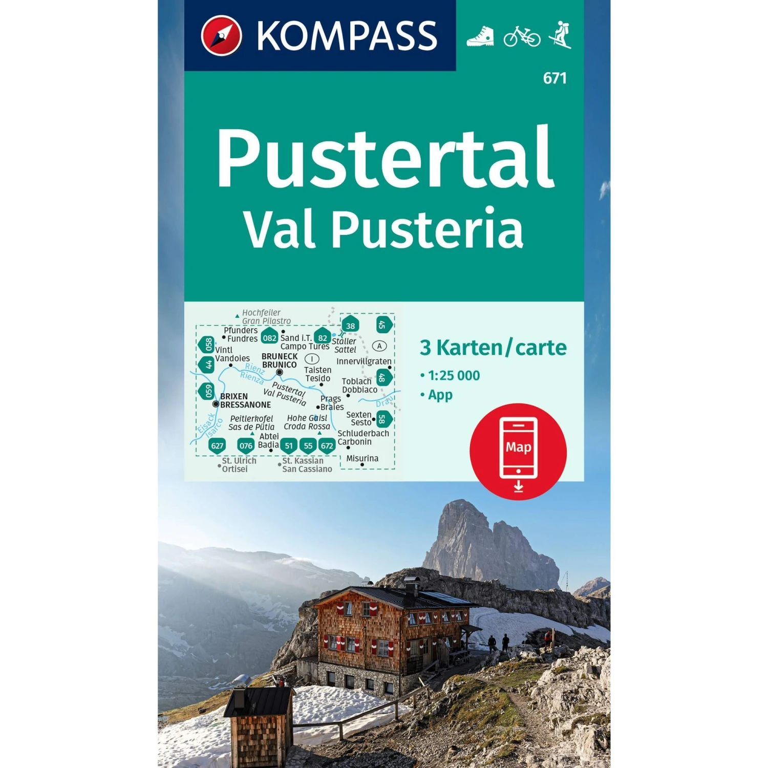 KOMPASS WANDERKARTE 671 PUSTERTAL, VAL PUSTERIA 1:50000 3 KOMPASS WANDERKARTE 671 PUSTERTAL, VAL PUSTERIA 1:50000