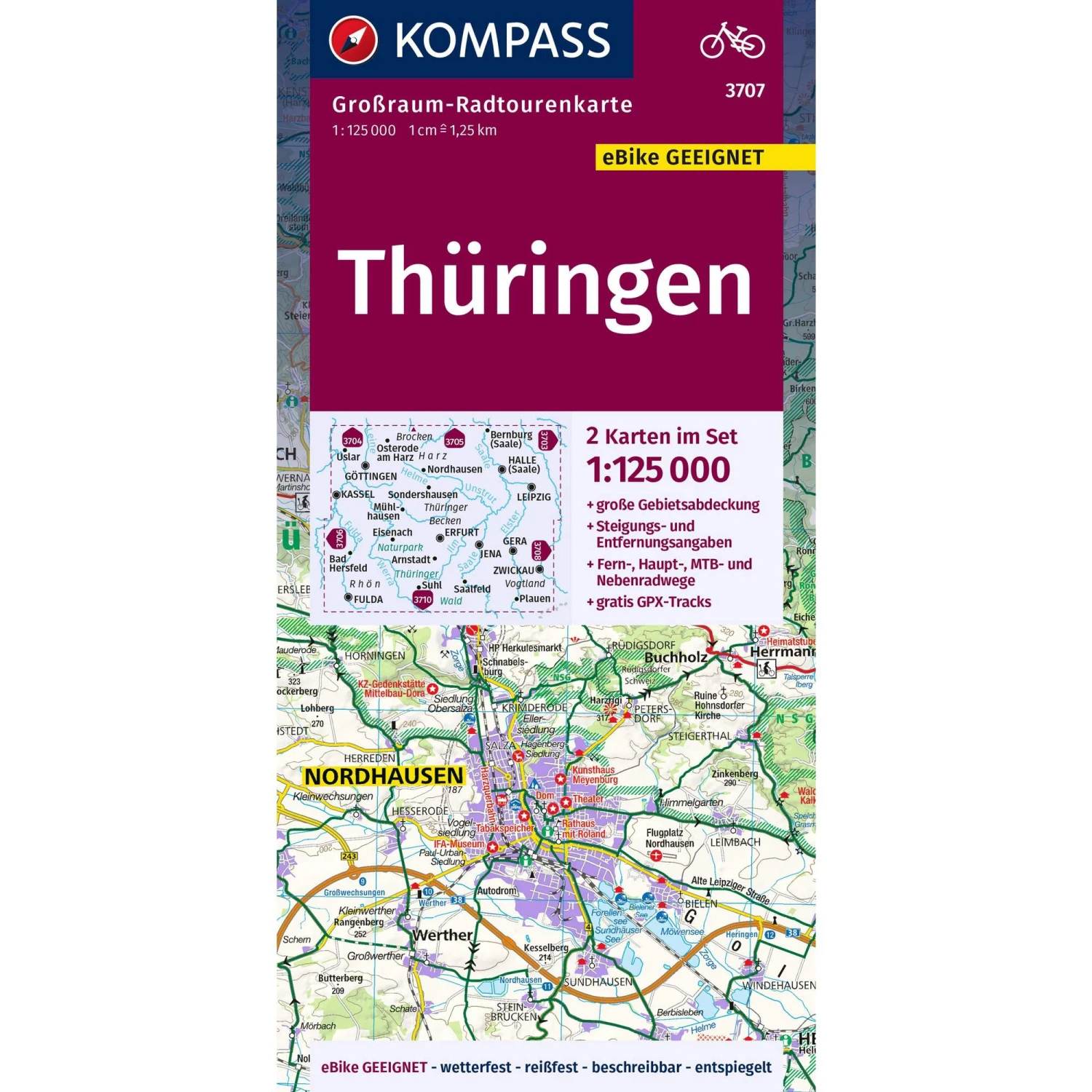 KOMPASS GRK 3703 THÜRINGEN - Wanderkarte 3 KOMPASS GRK 3703 THÜRINGEN - Wanderkarte