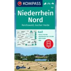 KOMPASS WANDERKARTE 752 NIEDERRHEIN NORD, REICHSWALD