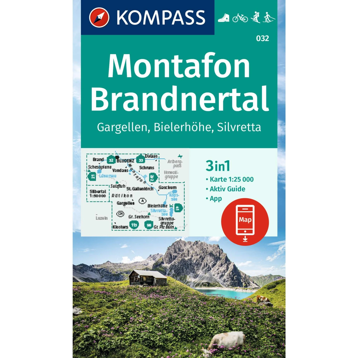 KOMPASS WANDERKARTE 032 MONTAFON, BRANDNERTAL 3 KOMPASS WANDERKARTE 032 MONTAFON, BRANDNERTAL