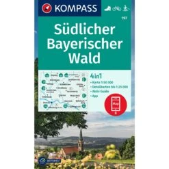 KOMPASS WANDERKARTE 197 SÜDLICHER BAYERISCHER WALD 1:50.000