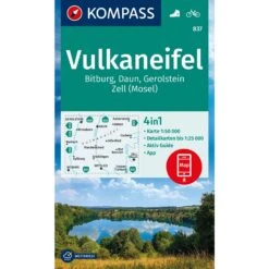 KOMPASS WANDERKARTE 837 VULKANEIFEL, BITBURG, DAUN