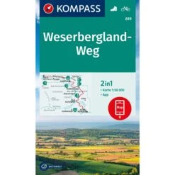 KOMPASS WANDERKARTE 819 WESERBERGLAND-WEG 1:50.000